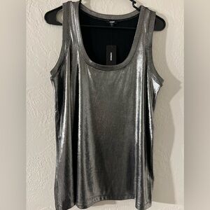 Express Metallic silver top